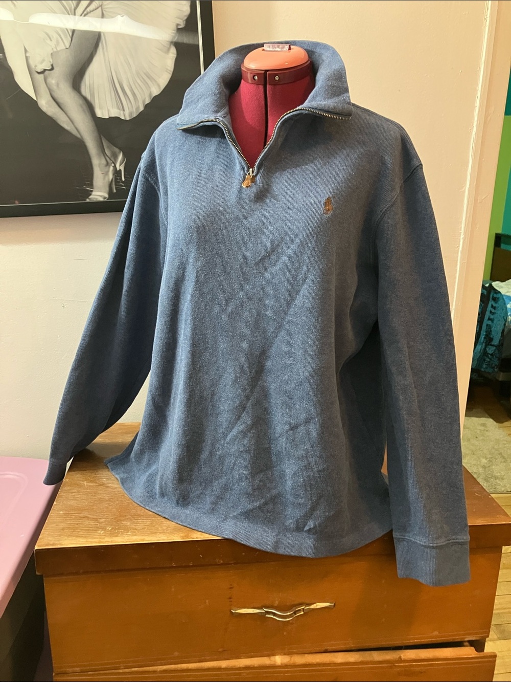 Polo by Ralph Lauren Indigo Blue Quarter-Zip Pullover